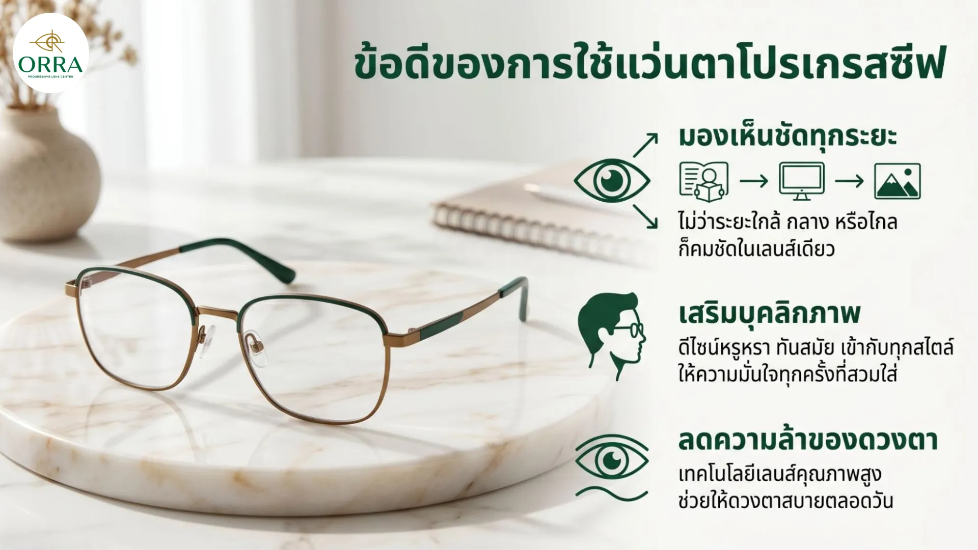progressive lenses benefits and features แว่นตาและข้อดีของเลนส์โปรเกรสซีฟ มองเห็นชัดทุกระยะ เสริมบุคลิกภาพ และลดความล้าของดวงตา