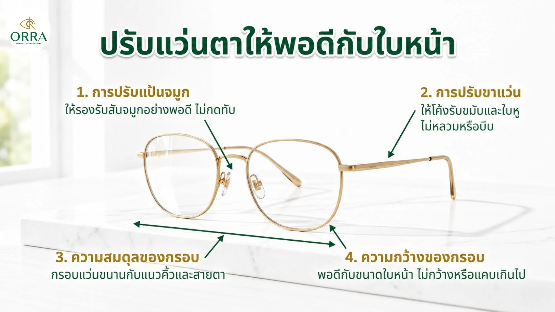 adjusting glasses frame for progressive lenses การปรับแต่งกรอบแว่นตาให้พอดีกับใบหน้าและตำแหน่งสายตาเพื่อความสบายในการใช้งานเลนส์โปรเกรสซีฟ