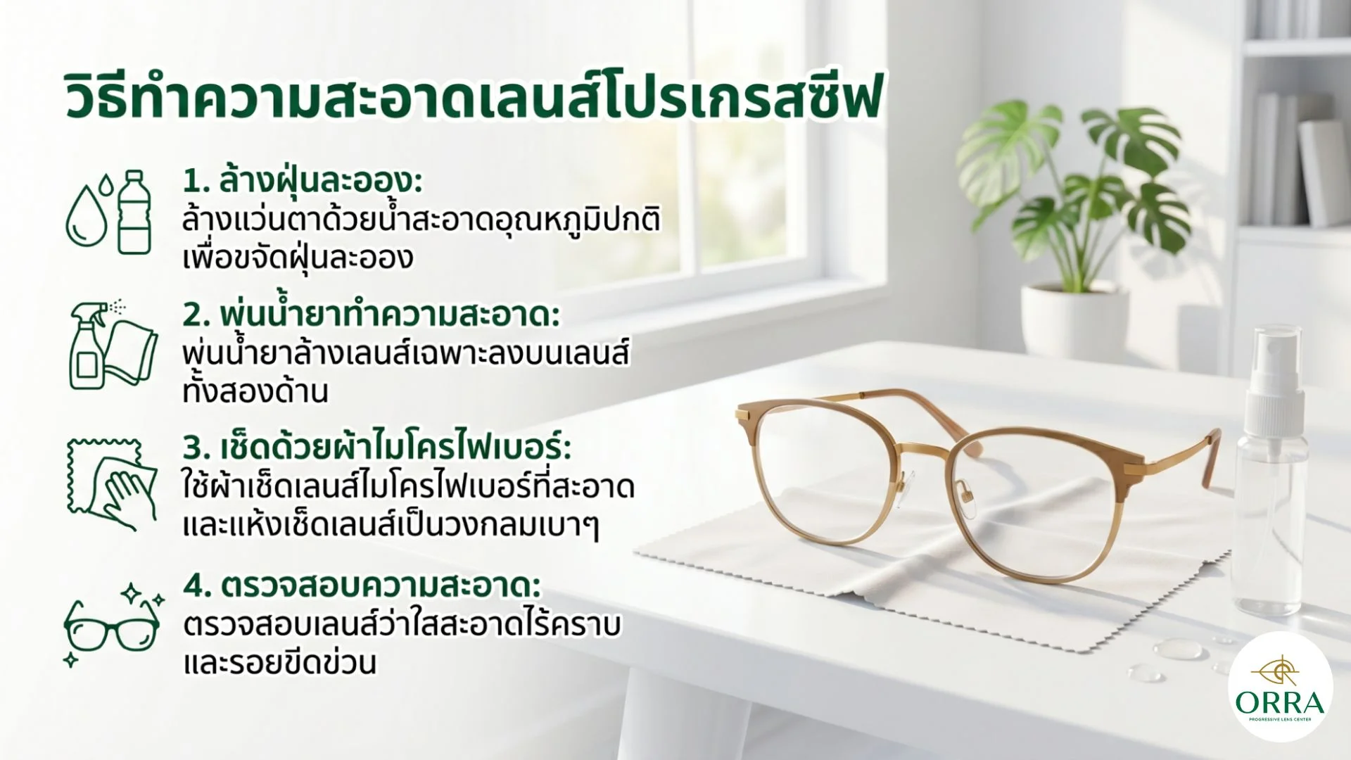 how to clean and care for progressive lenses ขั้นตอนการทำความสะอาดและวิธีใช้เลนส์โปรเกรสซีฟอย่างถูกวิธีเพื่อความใสและยืดอายุการใช้งาน